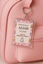 Custom Backpack Safety Tag for Kids – QR Code & NFC Emergency Contact Keychain