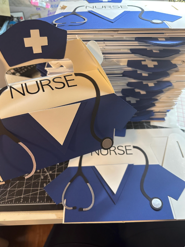 Personalized Nurse Treat Box - Custom Nurse Gift Box for Nurses Week Graduation RN LPN Healthcare Workers - Premium White Cardstock Box with Secure Lid - Ready to Fill with Snacks Self-Care Work Tools Keepsakes
