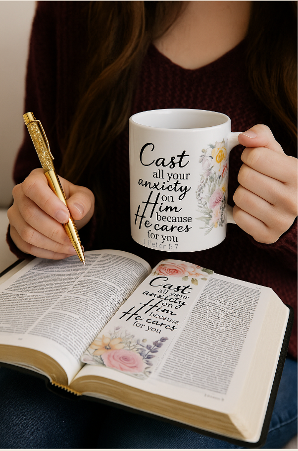 Cast All Your Anxiety – 1 Peter 5:7 Christian Gift Set