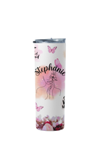 Personalized Floral & Butterfly Scripture Tumbler – Custom Name Stainless Steel Travel Cup