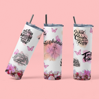 Personalized Floral & Butterfly Scripture Tumbler – Custom Name Stainless Steel Travel Cup