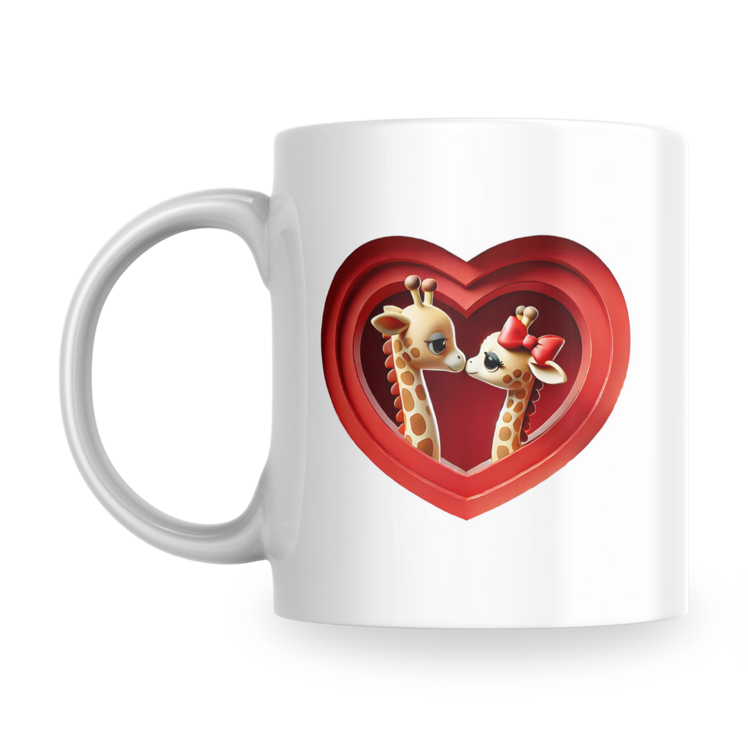 Romantic Giraffe Couple Mug