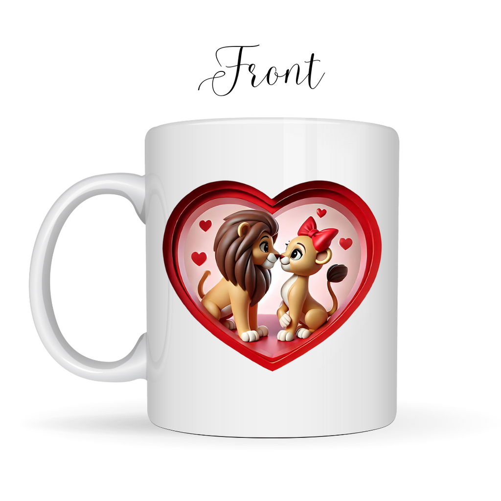 Romantic Lion Couple Mug