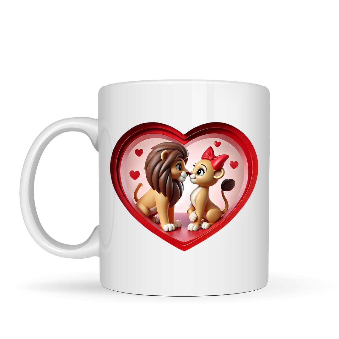 Romantic Lion Couple Mug