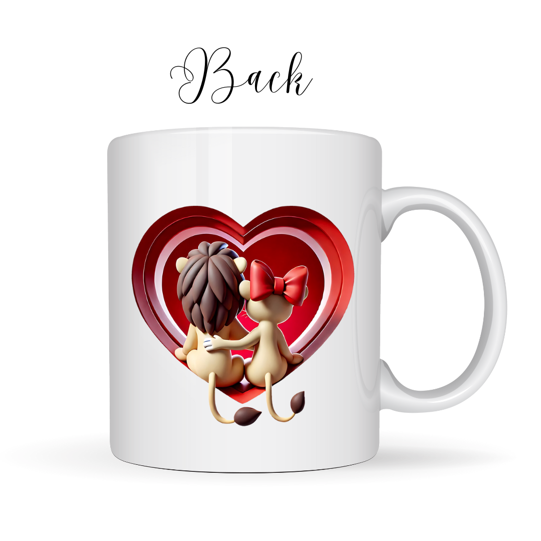 Romantic Lion Couple Mug